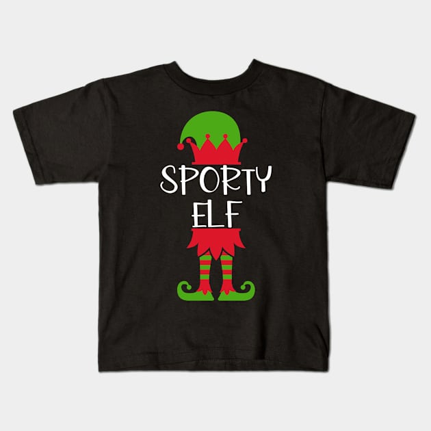 Sporty Elf Matching Family Group Christmas Funny Kids T-Shirt by jkshirts